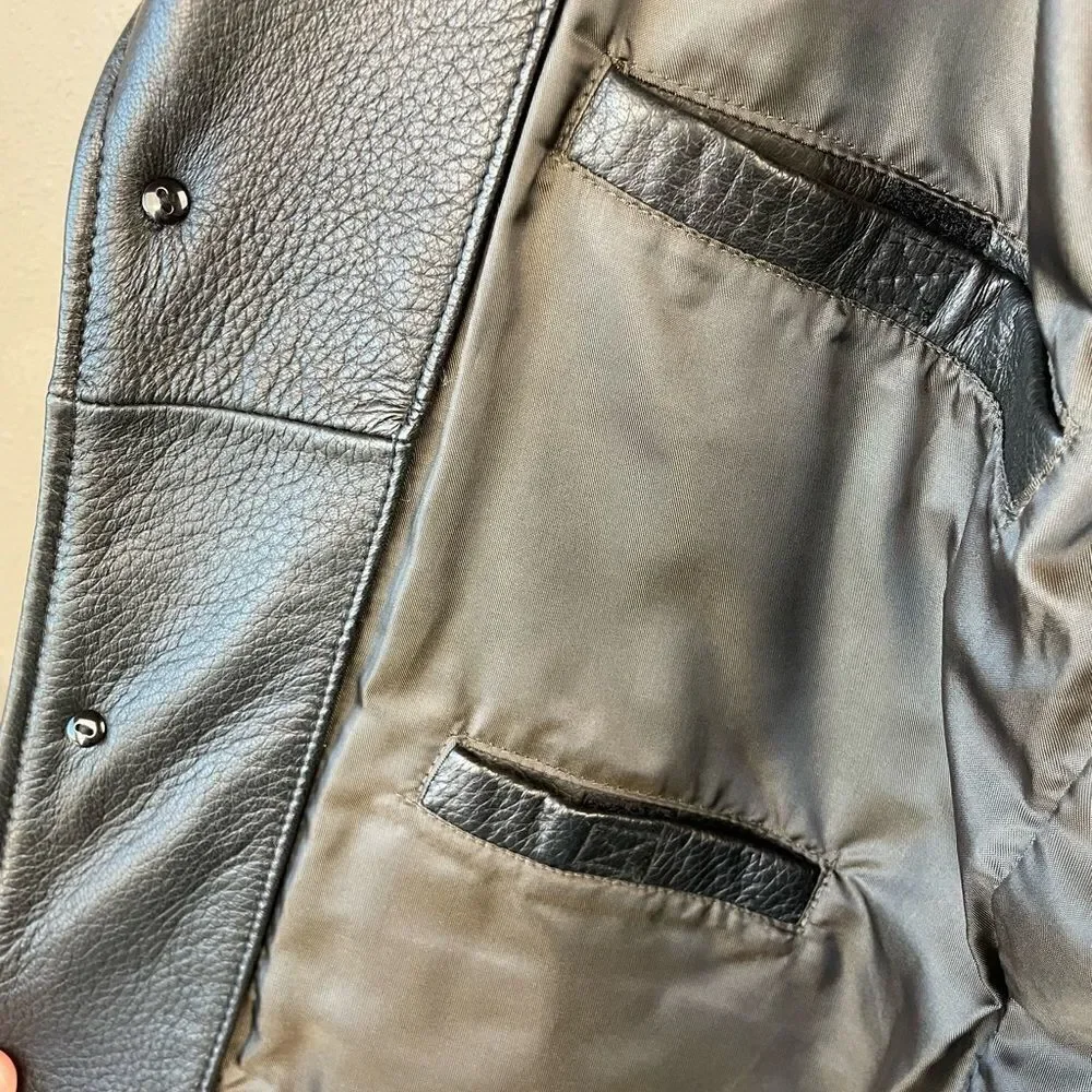 Nicole Miller New York Black Leather Jacket Size XL EUC
